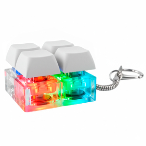 Брелок Press Anti Stress с LED подсветкой (фонарик), белый с логотипом