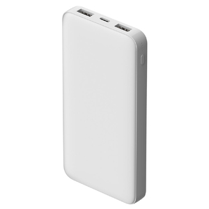 Внешний аккумулятор Polus, 10000 Mah, софт-тач покрытие, белый с логотипом