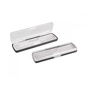 Футляр для ручки Pencase Uno, пластик, прозрачный/черный с логотипом