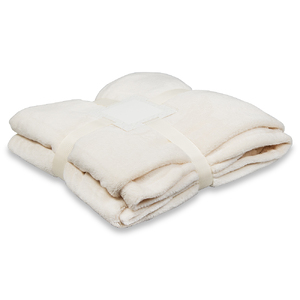 Плед флисовый SUPER SOFT COMFORT TRAVEL, бежевый с логотипом