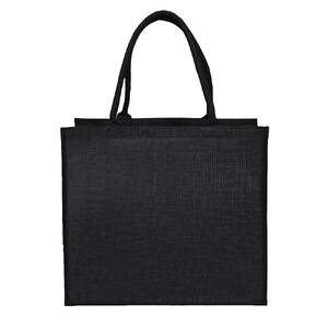 Сумка из джута Caravan Jute, чёрная с логотипом