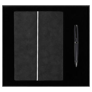 Набор подарочный Solution Prestige Duo, (Ежедневник в суперобложке Country Galaxy Nuba A5+, Ручка шариковая матовая Prime), черный с логотипом