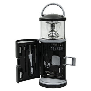 Набор инструментов Tools lantern cо встроенной лампой, 15 инструментов, черный, в пластиковом футляре с логотипом
