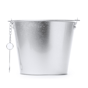Металлическое ведро QUINTO, Серебро с логотипом
