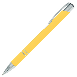 Ручка шариковая Legend Soft Touch Requis, желтая с логотипом