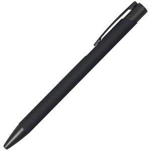 Ручка шариковая Legend Soft Touch Monochrome Requis, черная с логотипом