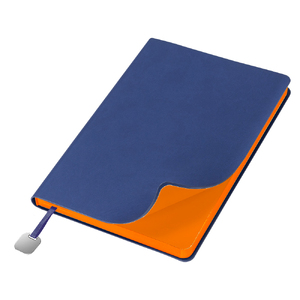 Ежедневник Flexy Latte Soft Touch Blue Edition Color А5, синий/оранжевый, недатированный, в гибкой обложке с логотипом