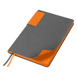 Ежедневник Flexy Star Sivilia Grey Edition Color А5 серо-оранжевый, недатированный в гибкой обложке с логотипом