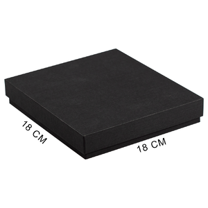 Коробка подарочная, размер 18*18*2 см, Solution Superior Linen, черная, бежевый ложемент под ручку и прямоугольный предмет