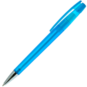 Ручка шариковая, пластиковая, фрост, голубой/серебристая, Z-PEN с логотипом