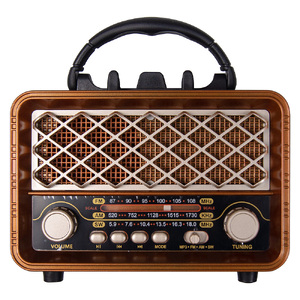Ретро радио в стиле радиолы, диапазон частот  AM FM SW, USB, Bluetooth, Heritage Timeless, цвет светло-коричневый