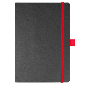 Блокнот Flexy Forest Urban Soft leather  А5, недатированный, с резинкой и петлей для ручки, в гибкой обложке, черно-красный