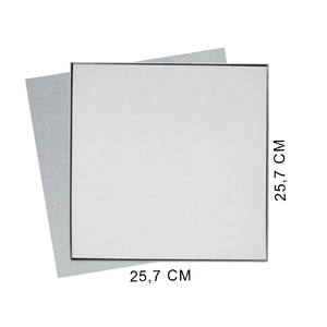 Коробка подарочная Solution Superior Alfa Linen под индивидуальную вырубку, серебро, 25,7x25,7x2,8 см, бежевый ложемент