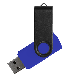 Флеш накопитель USB 2.0 Twister Сolor Mix 16GB, пластик Софт Тач/металл, синий/черный с логотипом
