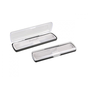 Футляр для ручки Pencase Uno, пластик, прозрачный/черный с логотипом
