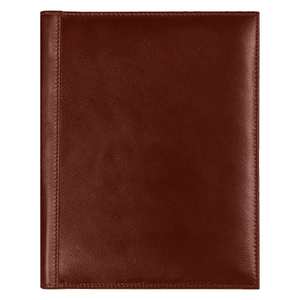 Суперобложка из натуральной кожи Universal leather размер А5+ , коричневая,  с блокнотом с логотипом