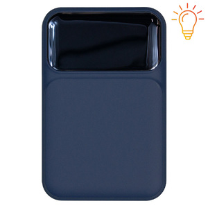 Внешний аккумулятор (powerbank) «Lumen», софт тач, 10 000 mAH, с тремя зарядными шнурами, 22,5W super fast charge, Power Delivery (PD) 20W (dfnn), QC3.0, темно-синий