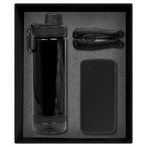 Набор подарочный Solution Prestige Trio (внешний аккумулятор, мультитул, бутылка для воды), черный