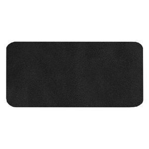 Шеврон Rectangle Smooth Leather размер 60*30 мм, черный, со скругленными углами