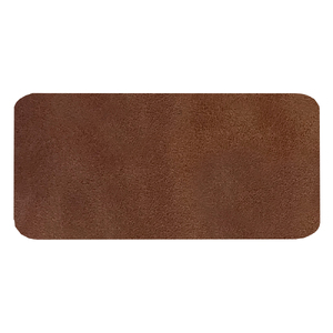 Шеврон Rectangle Smooth Leather размер 60*30 мм, коричневый, со скругленными углами с логотипом