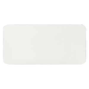 Шеврон Rectangle Cowhide размер 60*30 мм, белый, со скругленными углами