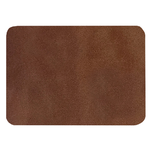 Шеврон Rectangle Smooth Leather размер 50*70 мм, коричневый, со скругленными углами с логотипом