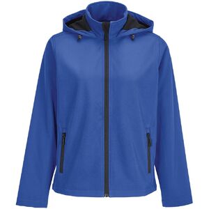 Куртка софтшелл с капюшоном женская Race Women, ярко-синяя (royal), размер 3XL с логотипом