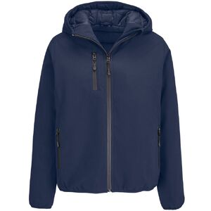 Куртка софтшелл с капюшоном женская Falcon Women, синяя, размер 3XL с логотипом