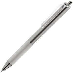 Ручка шариковая Easy Grip, серебристая с логотипом