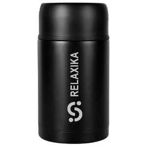 Термос для еды Relaxika 1000, черный с логотипом