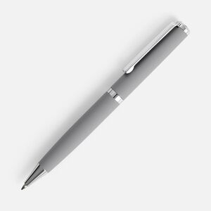 Ручка шариковая Inkish Chrome в футляре, серая с логотипом