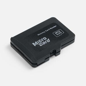 Органайзер для карт памяти и SIM с кардридером Multitask, черный с логотипом