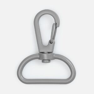 Застежка-карабин Snap Hook, L, серая с логотипом