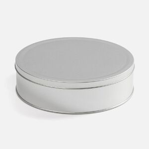 Коробка Pragmax L, круглая, серебристая с логотипом
