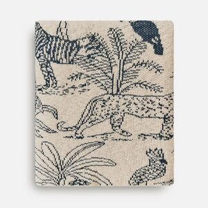 Плед Savanna, белый с синим с логотипом