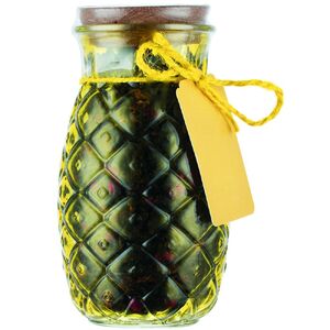 Чай «Сокочай» в желтой декоративной банке, черный с ананасом и брусникой с логотипом