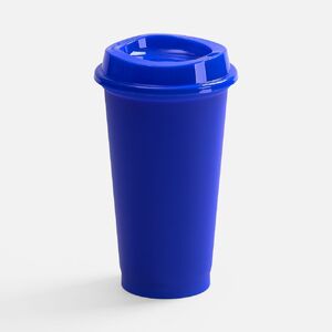 Стакан с крышкой Color Cap, ver.2, синий с логотипом