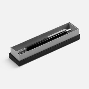 Ручка шариковая Arvent Glossy в футляре, черная с логотипом