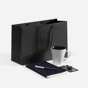 Набор Flat White, черный с логотипом