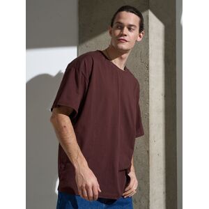 Футболка Oversize Premium, коричневая (шоколад), размер XXL с логотипом