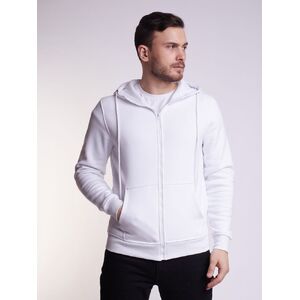 Худи на молнии Premium Heavy, белое, размер XL с логотипом