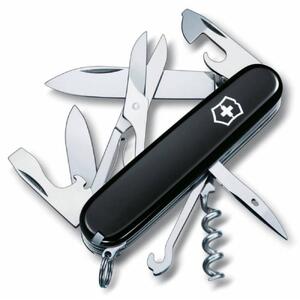 Офицерский нож Climber 91, черный с логотипом