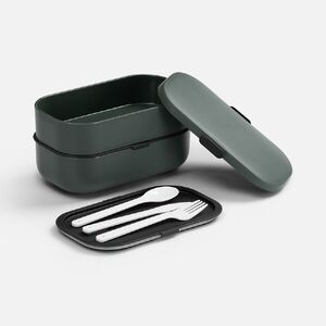 Ланчбокс Korrus, темно-серый (графит) с логотипом