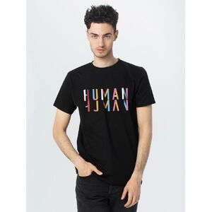 Футболка Human, черная, размер S с логотипом