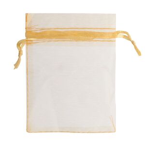 Мешочек подарочный Gauze, золотистый с логотипом