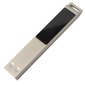 USB flash-карта LED с белой подсветкой (32Гб), серебристая, 6,6х1,2х0,45 см, металл с логотипом