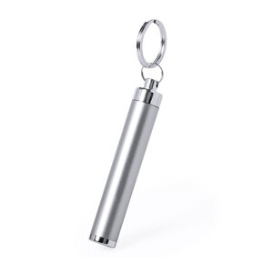 Брелок BIMOX с фонариком, серый, пластик, L=8,5 см, D=1.4 см