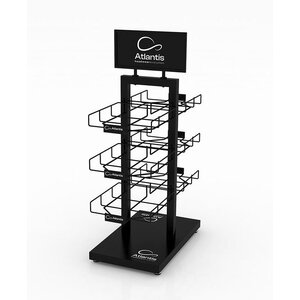 Стойка настольная_ATLANTIS BLACK RETAIL DOUBLE SIDE DISPLAY с логотипом