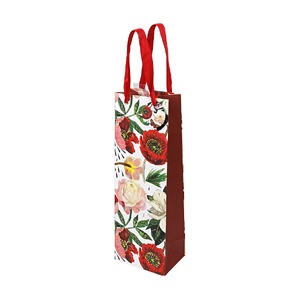 ПАКЕТ ПОДАРОЧНЫЙ ПОД БУТЫЛКУ PREMIUM "FLORA.ПИОНЫ", 12.3 x 36 x 9 см с логотипом