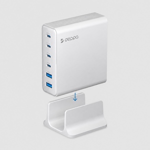 Зарядная станция 4xUSB Type-C, 2xUSB, PD, QC, 160Вт, белый, Deppa